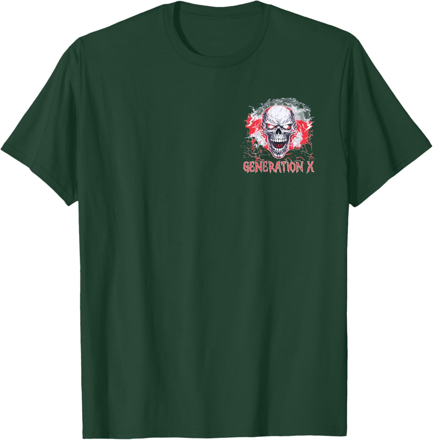 (2 Sided) Skull Generation X 100% Bitter Old Fucker Club T-Shirt - T-Shirt | Forest