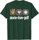 Golf Player Leopard Print Women Girls Kids Peace Love Golf T-Shirt - T-Shirt | Forest