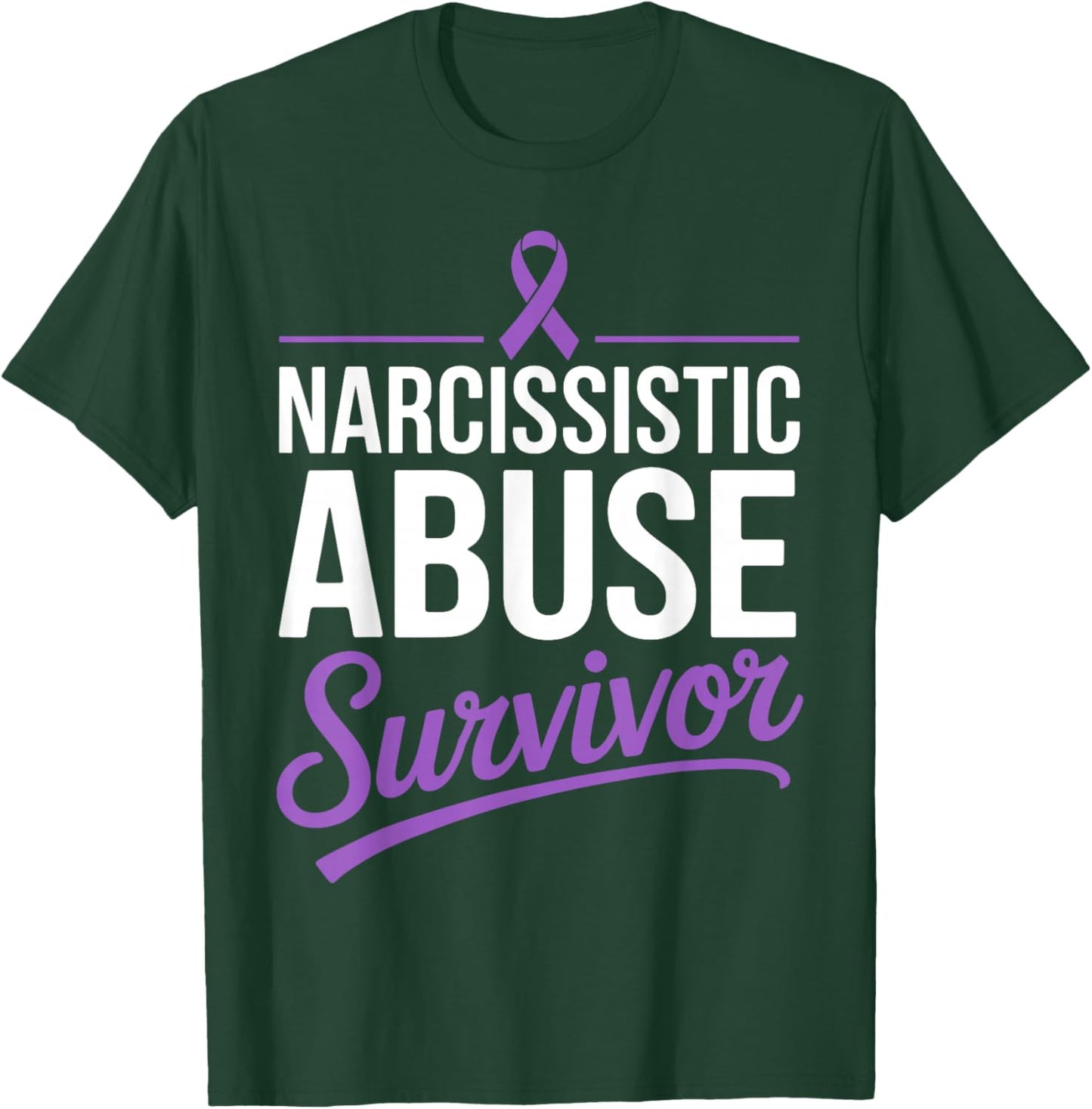 Narcissistic Abuse Survivor Domestic Violence Purple Ribbon T-Shirt - T-Shirt | Forest