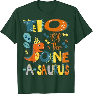 Tio Of The One-A-Saurus 1St Birthday Dinosaur Party T-Shirt - T-Shirt | Forest