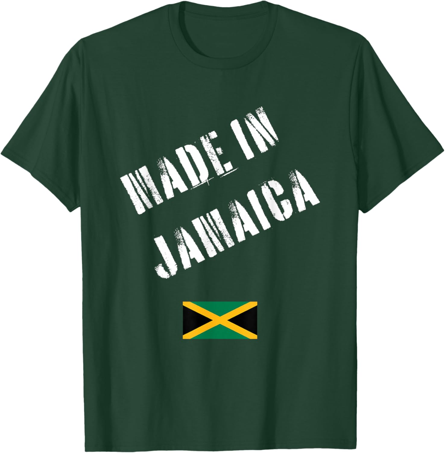 Made in Jamaica with Flag Funny T-Shirt - T-Shirt | Forest