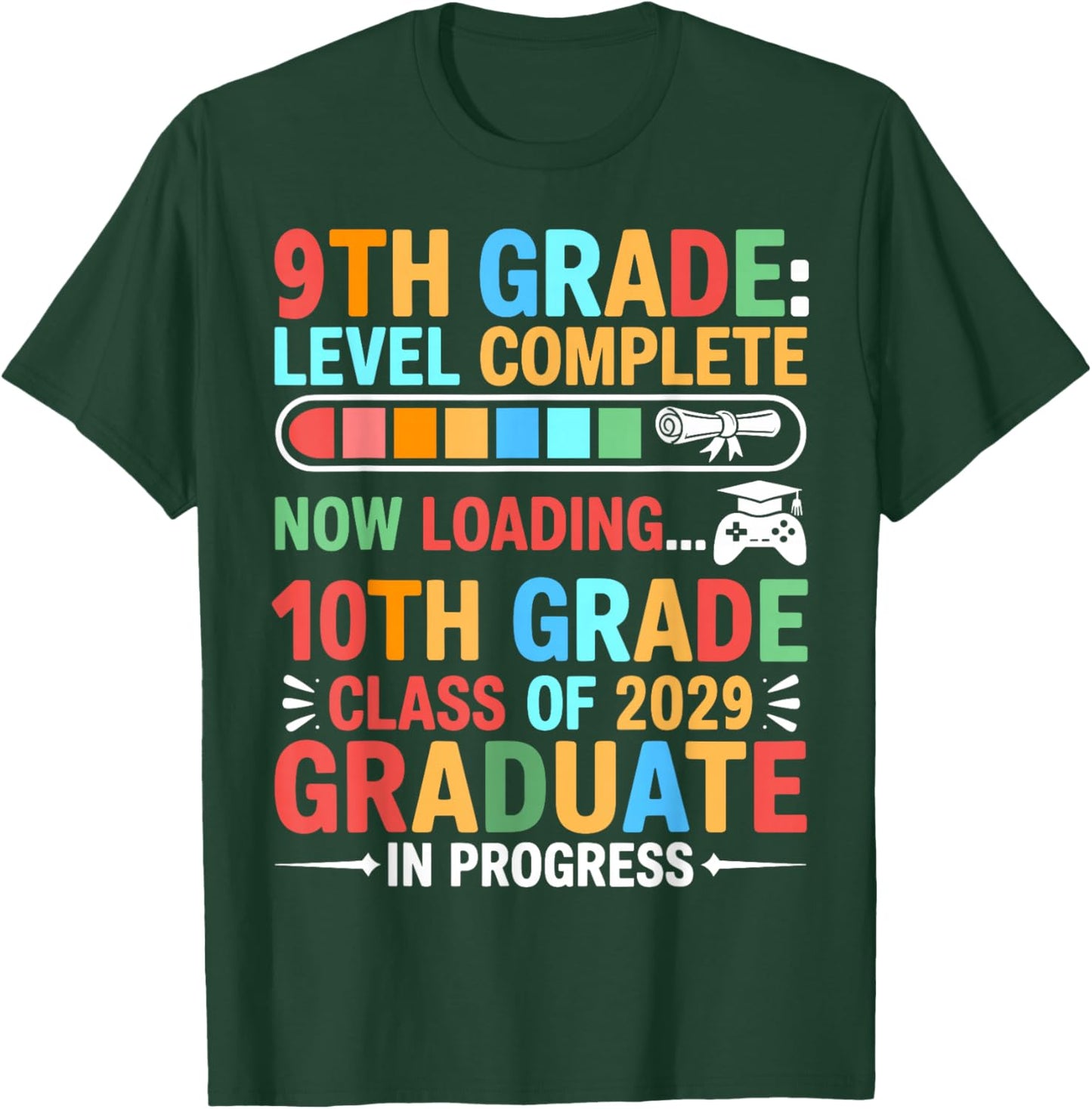 9th Grade Level Complete Last Day of School Kids 9th Grade T-Shirt - T-Shirt | Forest