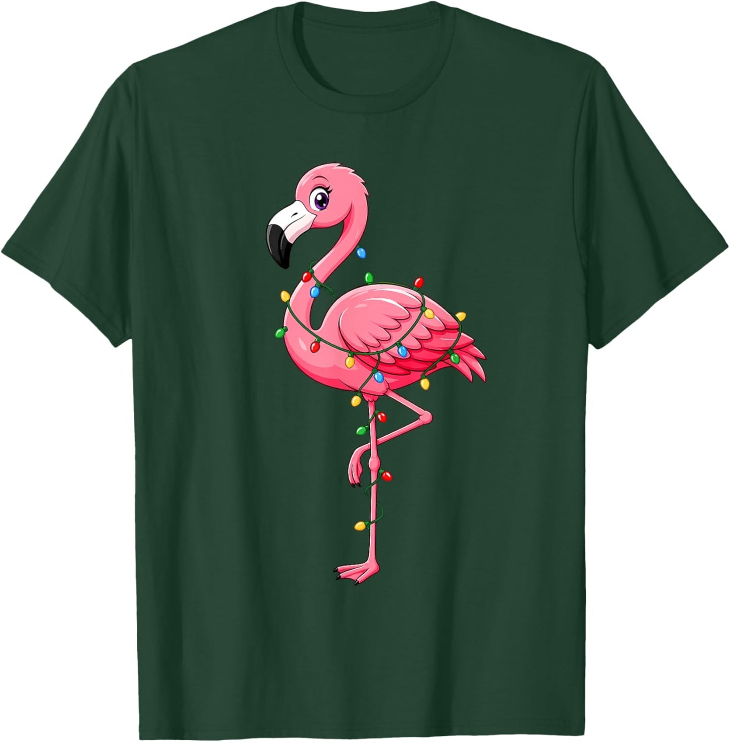 Tropical Pink Flamingo Summer Christmas in July Hawaii Women T-Shirt - T-Shirt | Forest