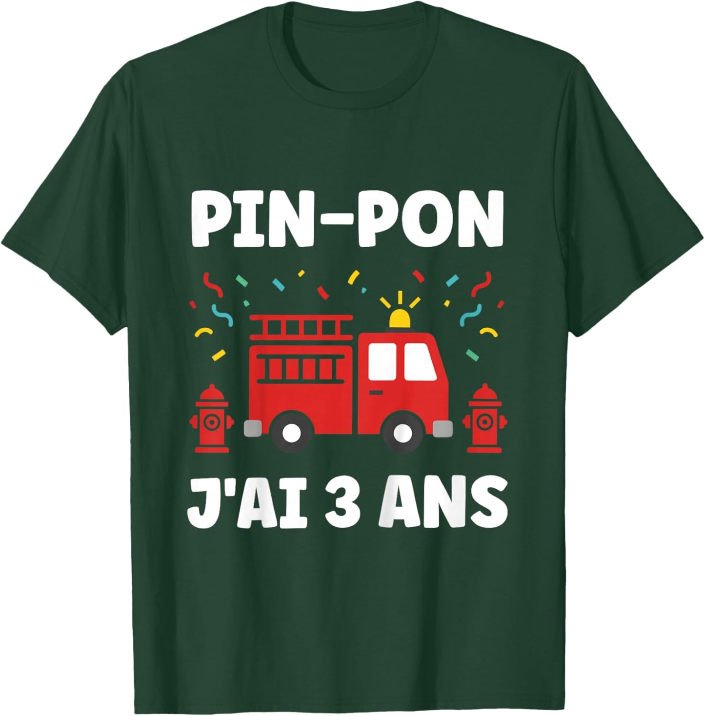Enfant Humour Enfant Camion Pompier 3 Ans Garçon Anniversaire 3 Ans T-Shirt - T-Shirt | Forest