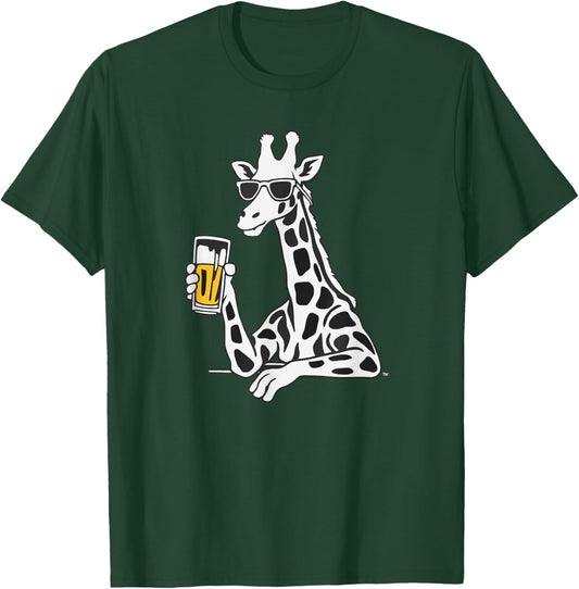 Cool Sunglasses Giraffe Drinking Beer Giraffes T-Shirt - T-Shirt | Forest