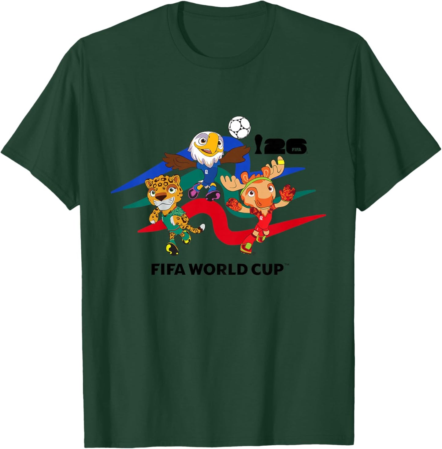 Kinder FIFA World CUP26 Host Country Maskottchen Action T-Shirt - T-Shirt | Forest