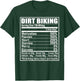 Funny Dirt Biking Nutrition Label: Motocross MX Dirt Bike T-Shirt - T-Shirt | Forest