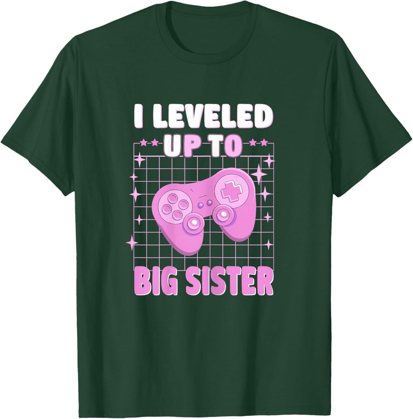 Cute I leveled up to Big Sister gamer Est 2025 T-Shirt - T-Shirt | Forest
