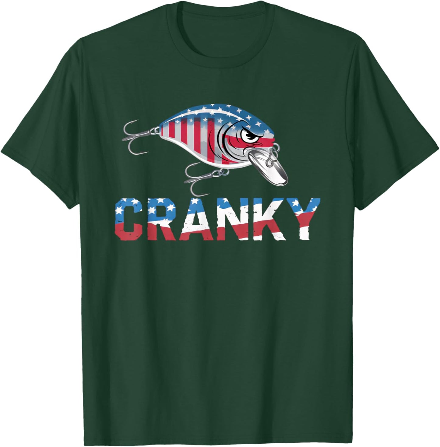 Cranky Usa Crankbait Fishing Fathers Day T-Shirt - T-Shirt | Forest