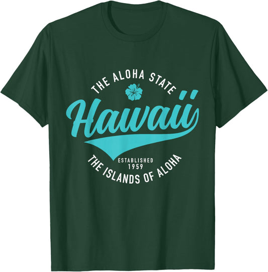 Hawaii The Aloha State Hawaiian Islands Souvenir Vintage T-Shirt - T-Shirt | Forest