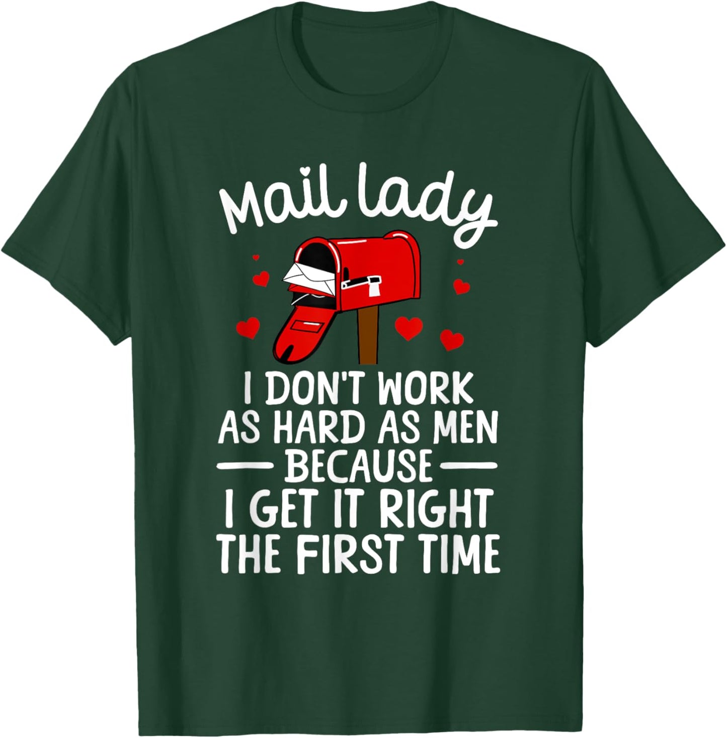 Mail Lady Design Girls Postal Worker Mail Carrier T-Shirt - T-Shirt | Forest