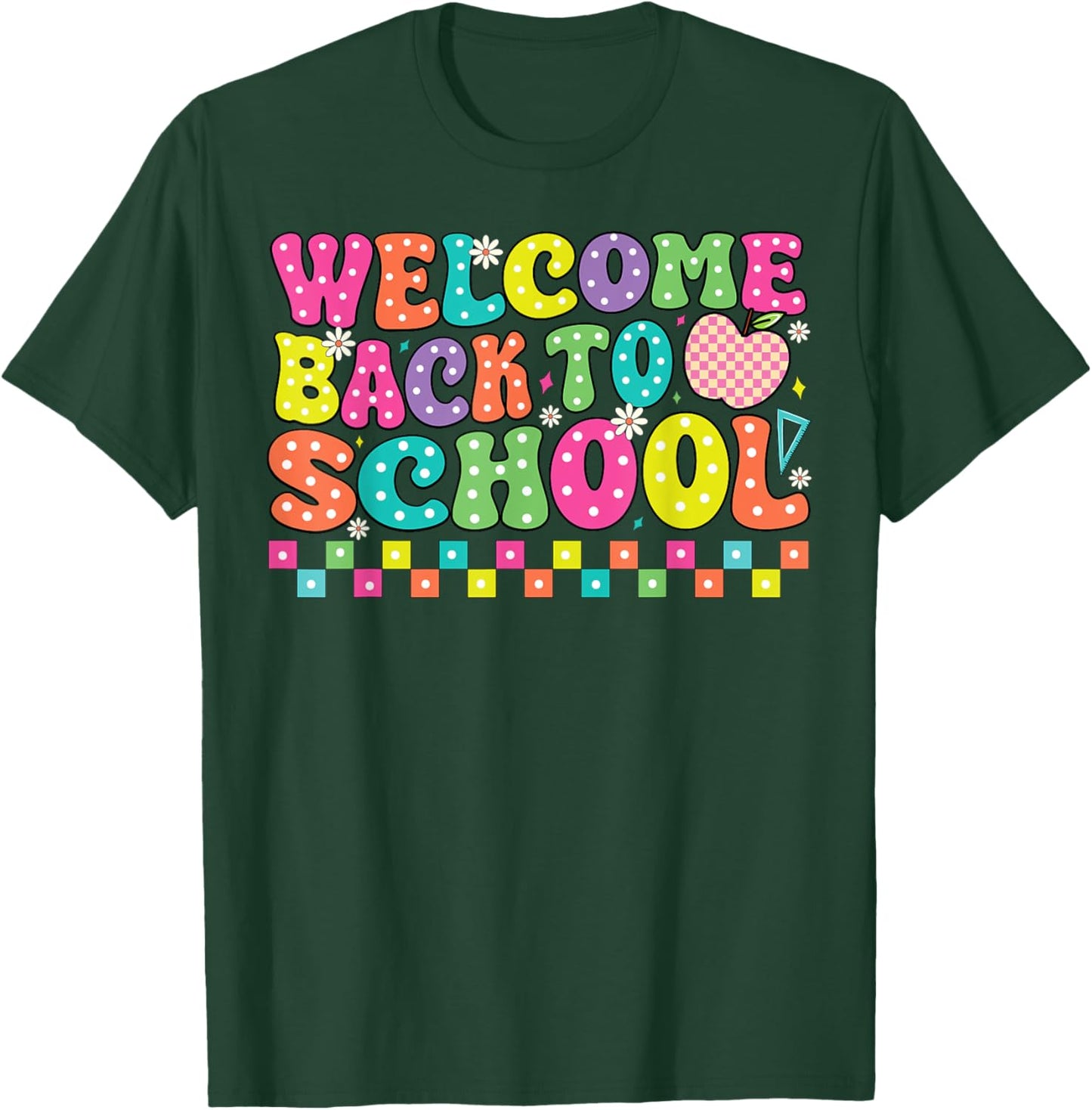 Welcome Back To School First Day of School Teachers Groovy T-Shirt - T-Shirt | Forest