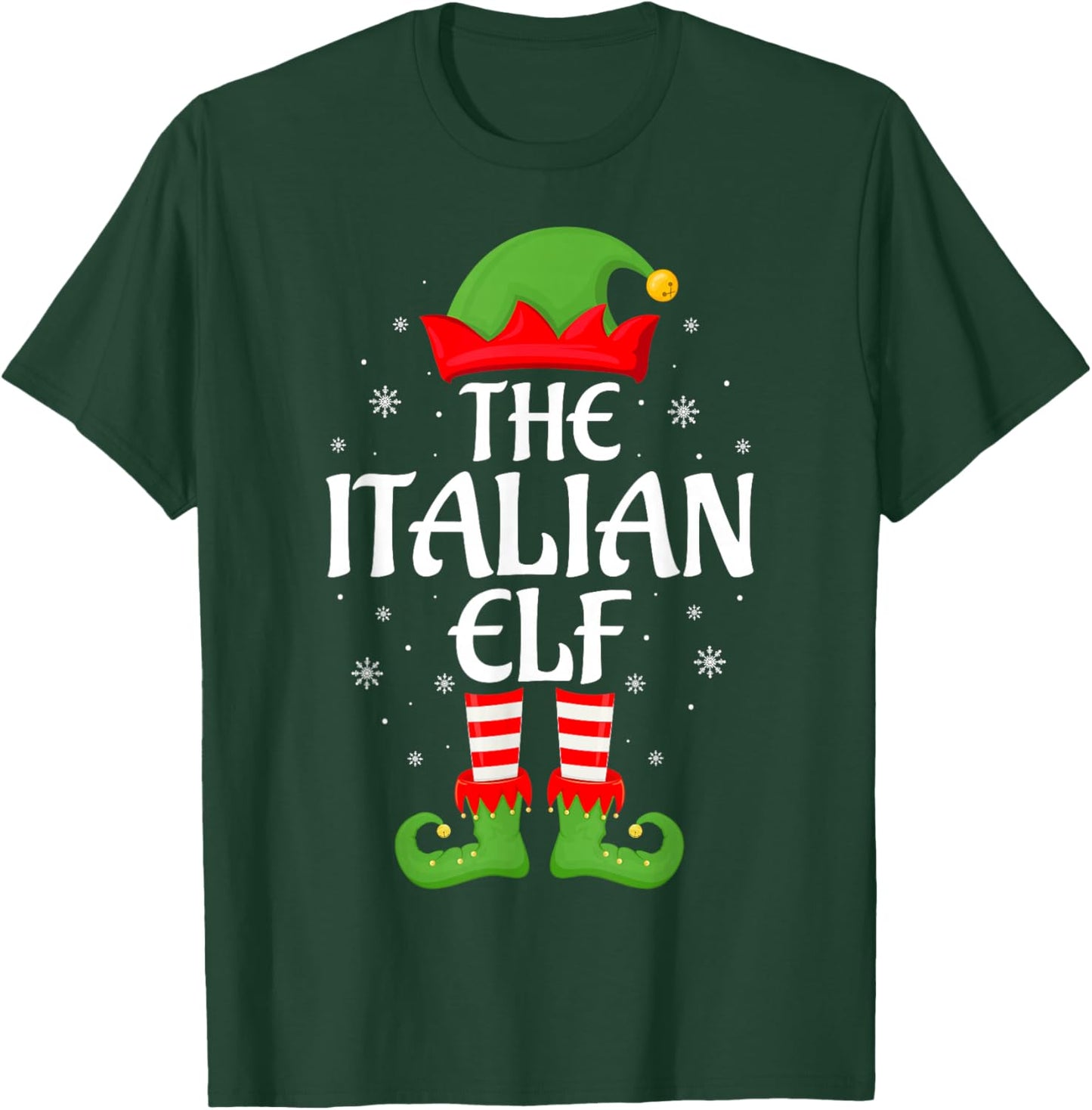 Italian Elf Xmas Family Matching Elf Squad Christmas T-Shirt - T-Shirt | Forest