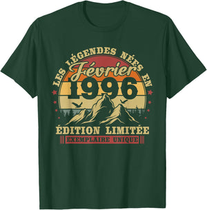 Vintage Février 1996 Rétro Anniversaire 30 Ans Hommes Femmes T-Shirt - T-Shirt | Forest