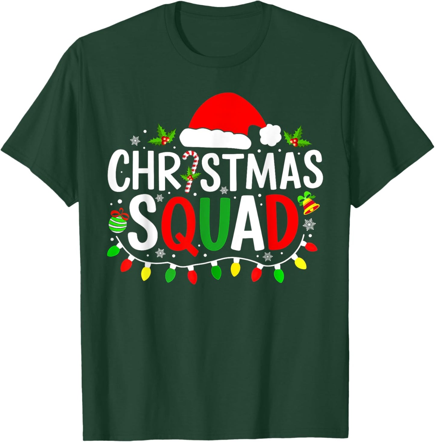 Christmas Squad Matching Pajamas Men Women Xmas Lights T-Shirt - T-Shirt | Forest