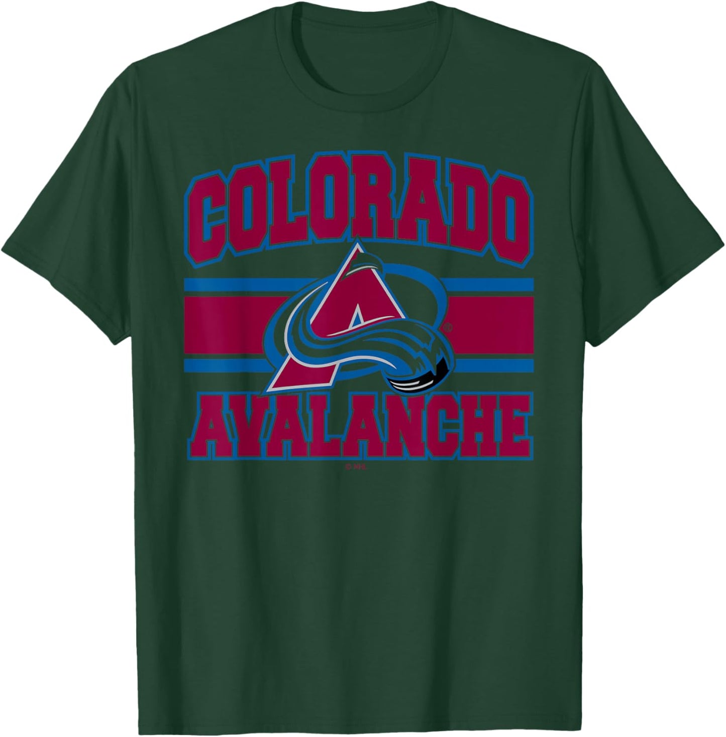 Colorado Avalanche Stripe White Officially Licensed T-Shirt - T-Shirt | Forest