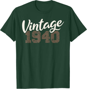Vintage 1940 Anniversaire Homme Femme Graphique T-Shirt - T-Shirt | Forest