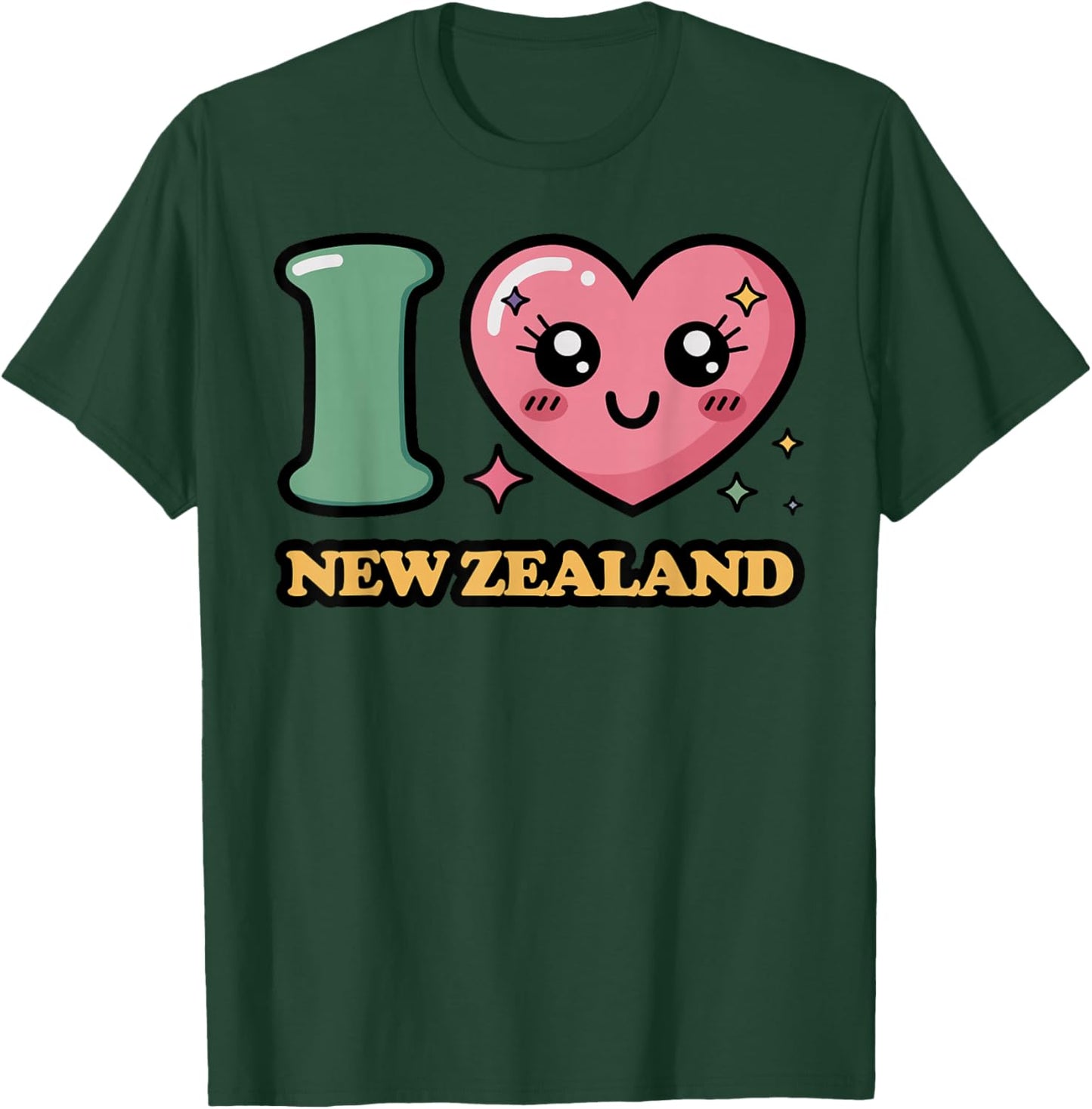I Love New Zealand T-Shirt - T-Shirt | Forest