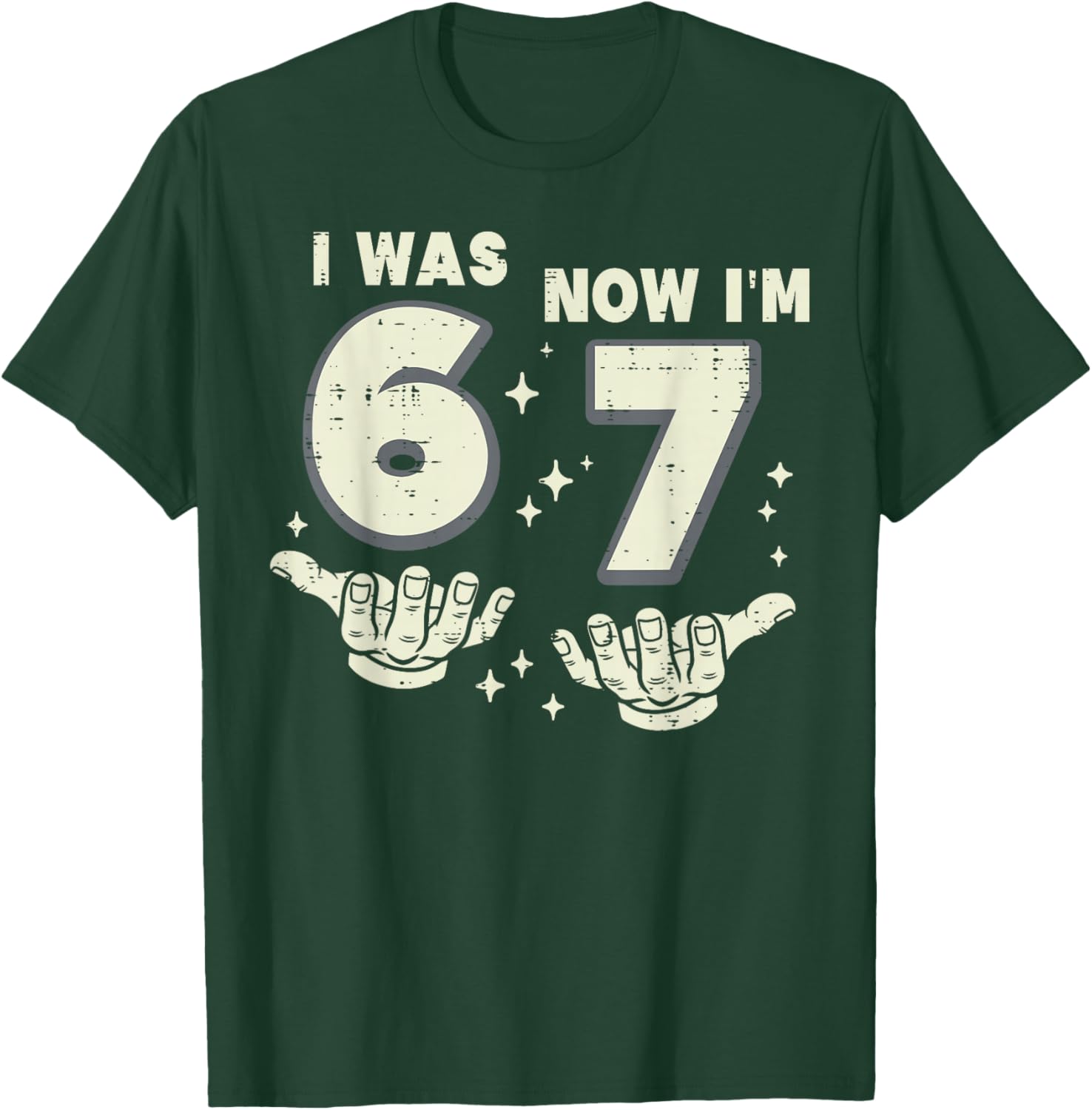 7th Birthday I Was 6 Now I'm 7 Years Old Six Seven Meme Kids T-Shirt - T-Shirt | Forest