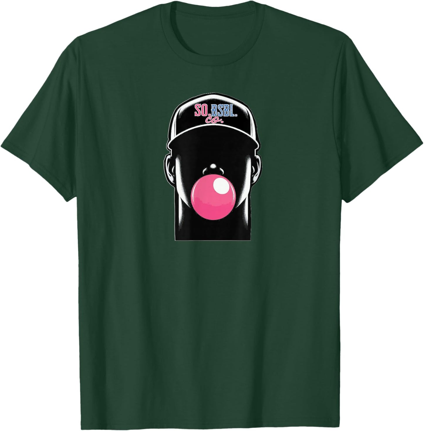 Baseball Player Bubble Gum T-Shirt - T-Shirt | Forest