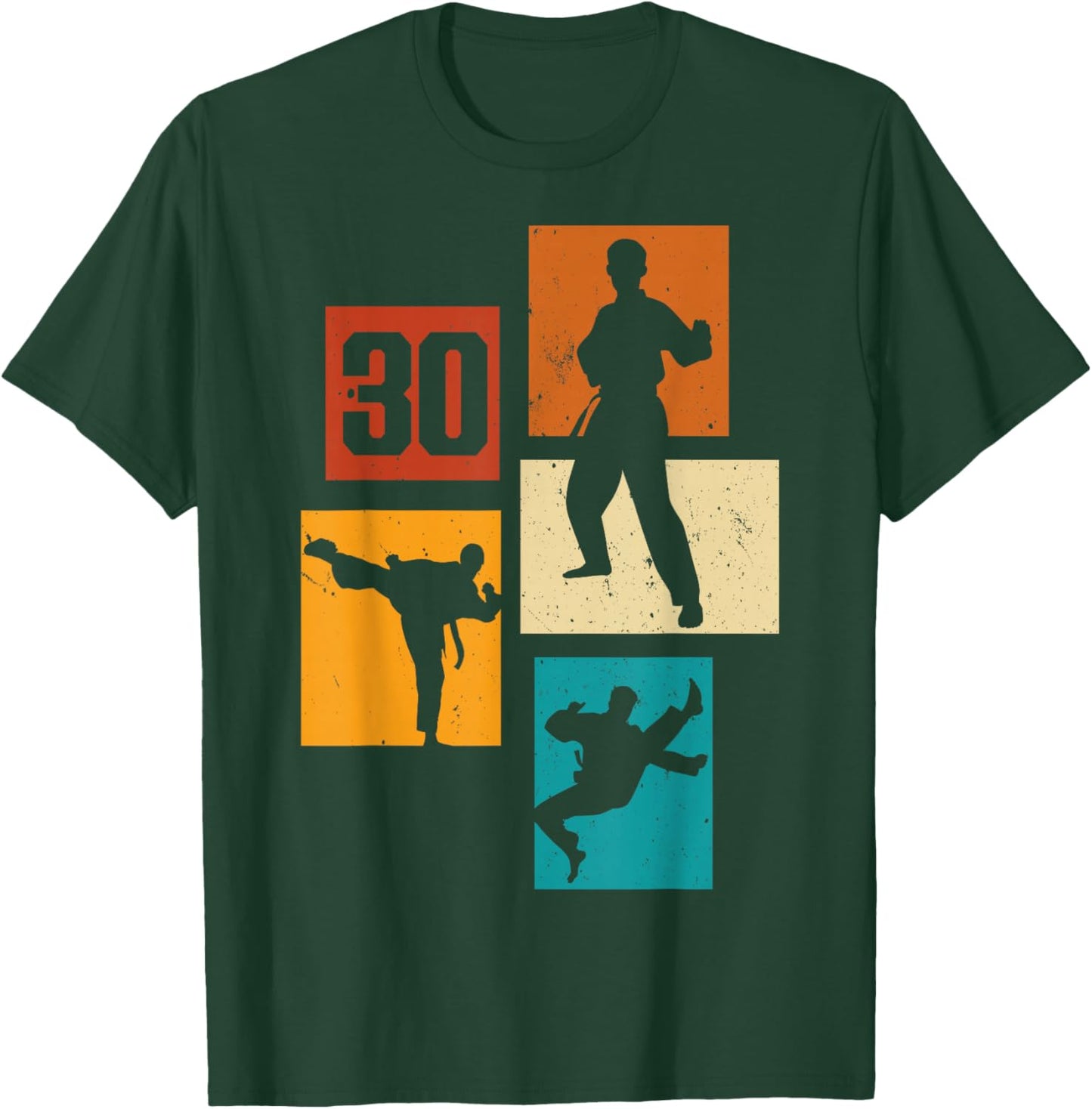 30th Birthday Karate Taekwondo 30 Years Old Man Martial Arts T-Shirt - T-Shirt | Forest