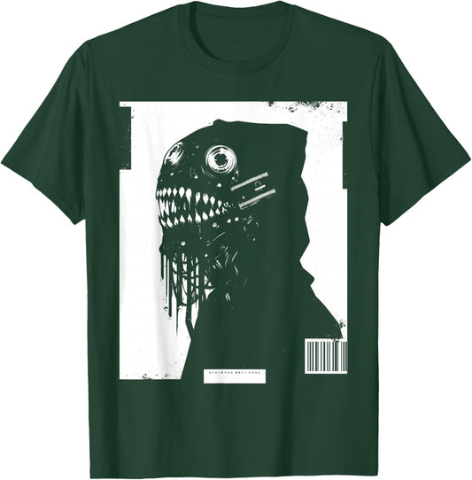 Horror Techwear Ghoul Futuristic Grunge Cybergoth Gothic T-Shirt - T-Shirt | Forest