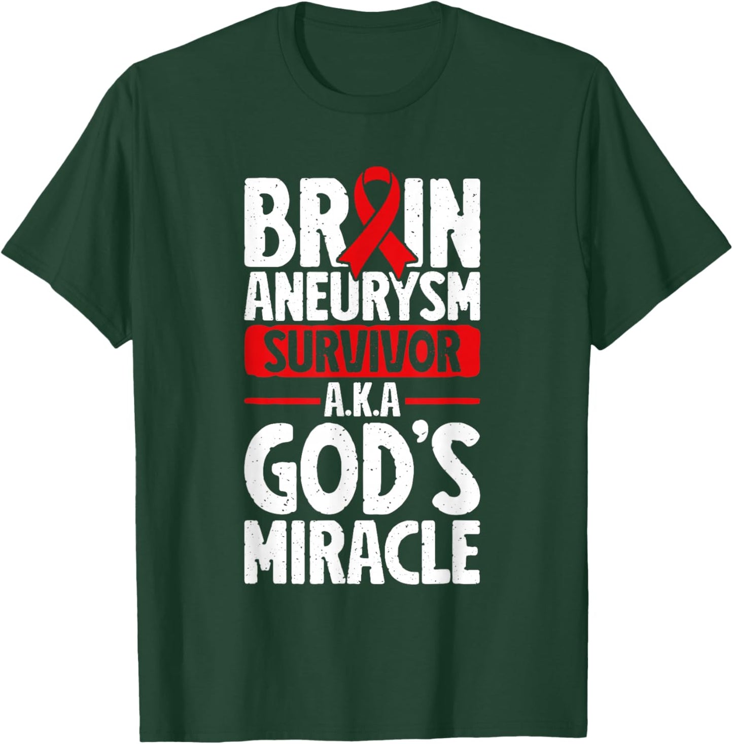 Brain Aneurysm Awareness Survivor T-Shirt - T-Shirt | Forest