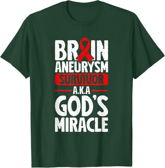 Brain Aneurysm Awareness Survivor T-Shirt - T-Shirt | Forest