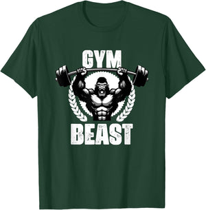 Gym Beast Gorilla Weightlift Workouts Gym Quotes Gym Fitness T-Shirt - T-Shirt | Forest