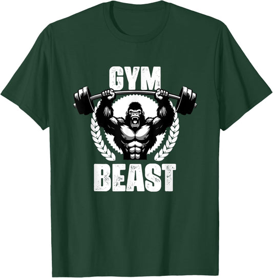 Gym Beast Gorilla Weightlift Workouts Gym Quotes Gym Fitness T-Shirt - T-Shirt | Forest