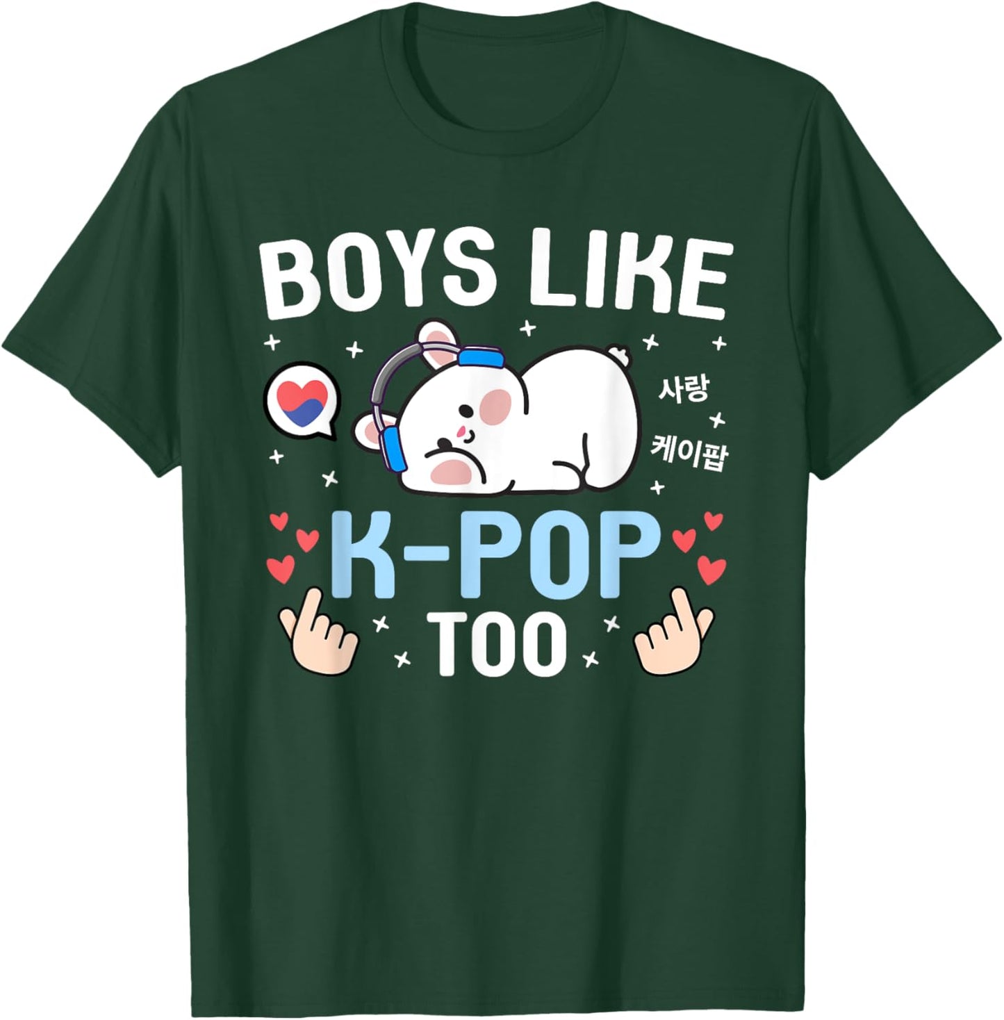 Boys Like K-Pop Too Cute Kawaii Rabbit Korean Music K-Pop T-Shirt - T-Shirt | Forest