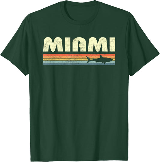 Miami Florida Vintage Shark Souvenir T-Shirt - T-Shirt | Forest
