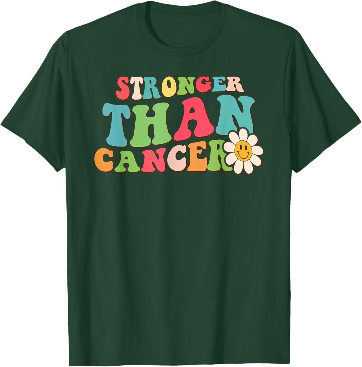 Stronger Than Cancer Retro Awareness T-Shirt - T-Shirt | Forest
