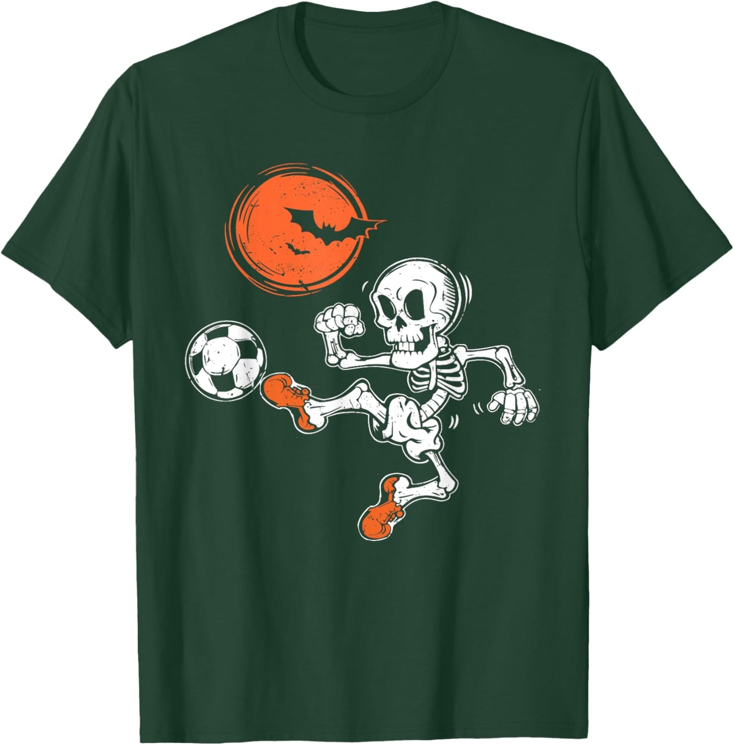 Soccer Skeleton Halloween Funny Soccer Player Men Boys Kids T-Shirt - T-Shirt | Forest