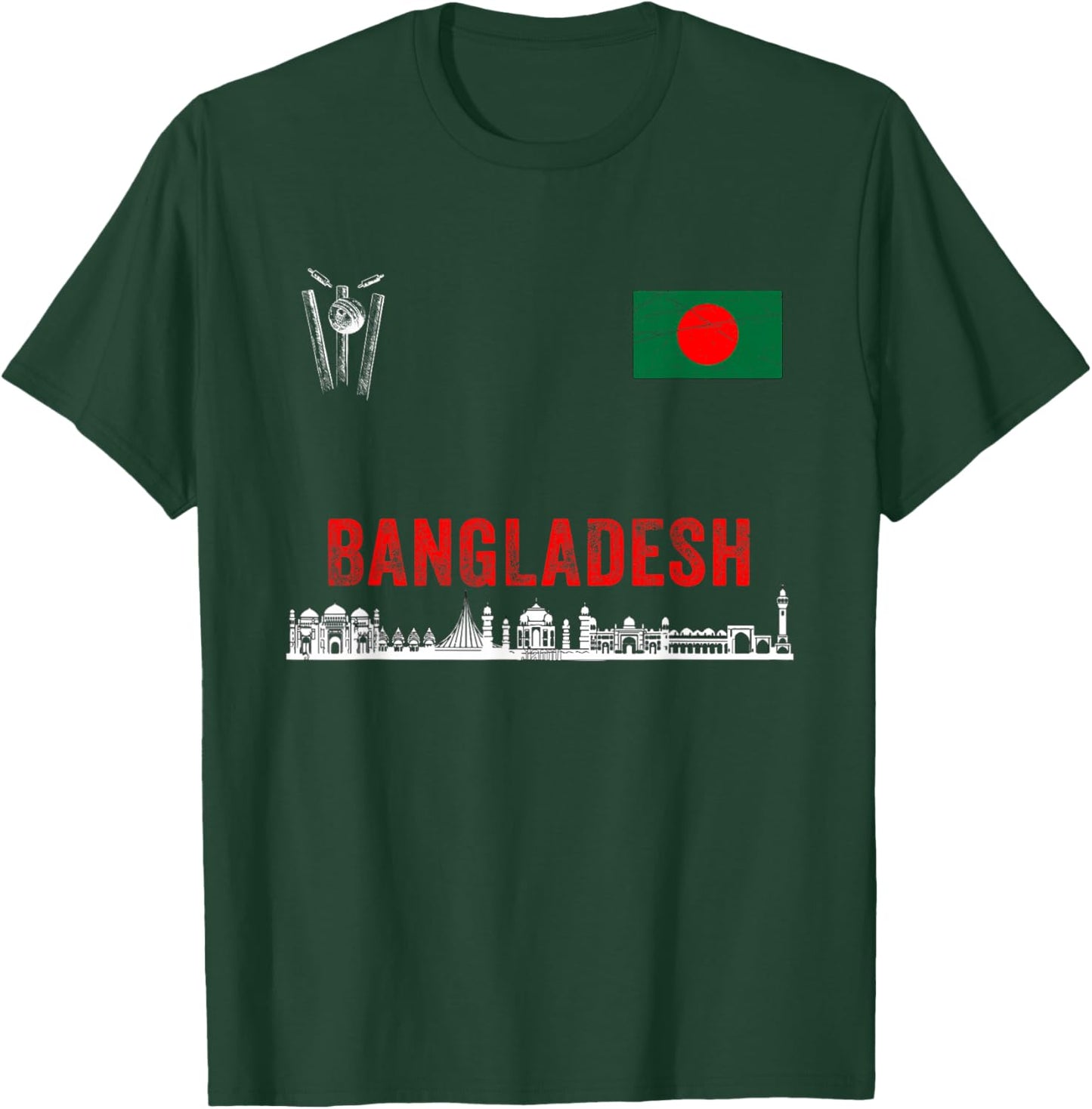 Bangladeshi Flag Cricket Fan Jersey | Bangladesh Cricket T-Shirt - T-Shirt | Forest