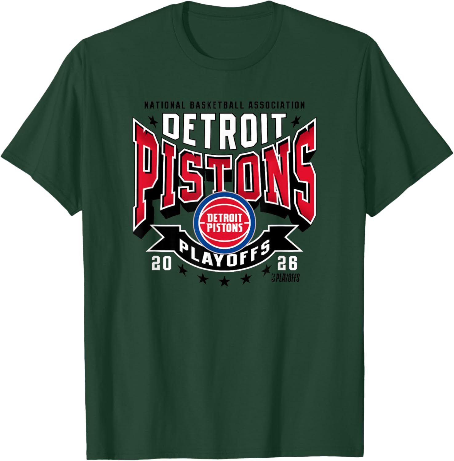 NBA Official 2026 Playoffs Detroit Pistons Next T-Shirt - T-Shirt | Forest
