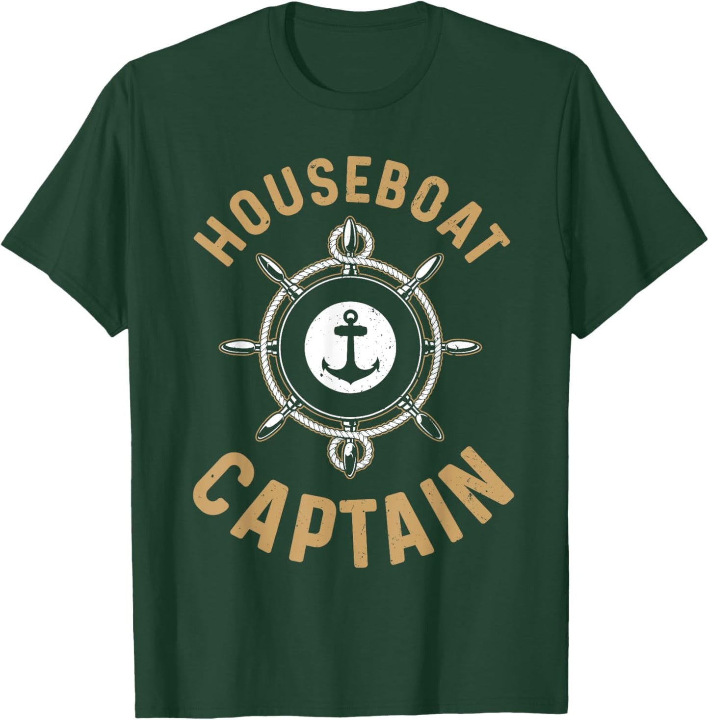 Cool Houseboat Captain Design Women Houseboat Lover T-Shirt - T-Shirt | Forest