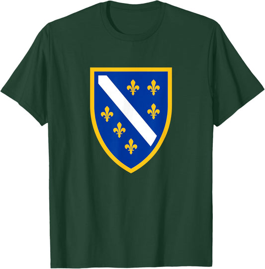 Bosnian Flag BiH Shield Bosnia and Herzegovina Bosna Bosniak T-Shirt - T-Shirt | Forest