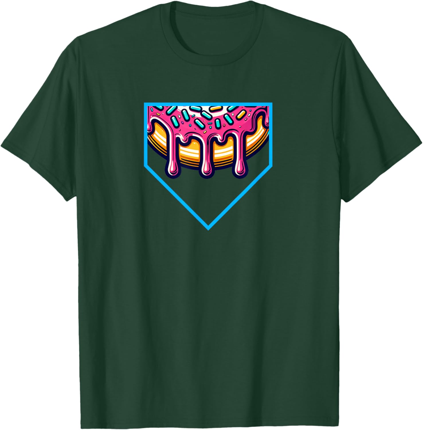 Home Plate Drip - Softball & Baseball T-Shirt - T-Shirt | Forest