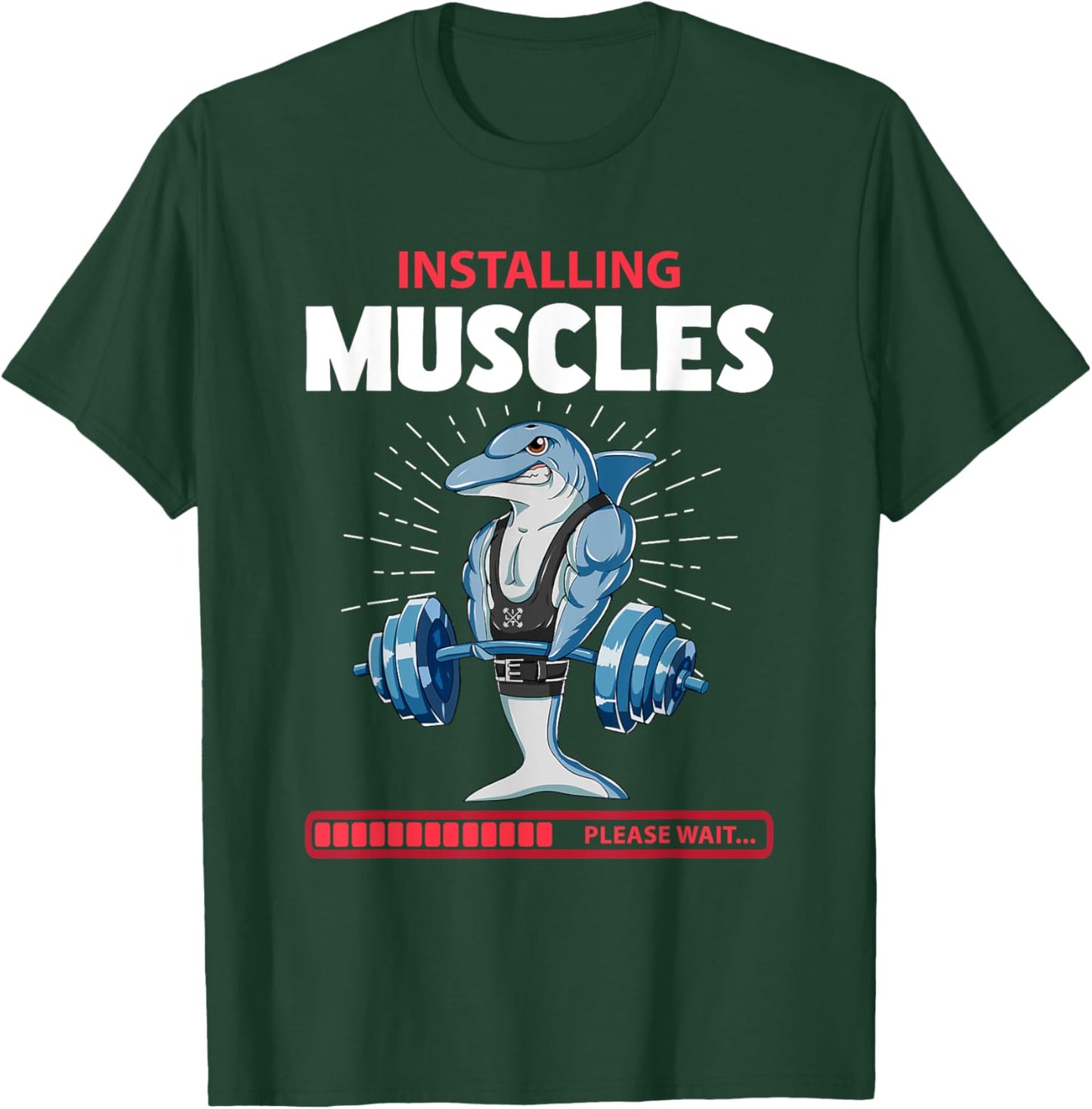 Dolphin Deadlift Fitness Gym Weightlifting T-Shirt - T-Shirt | Forest