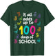 Cool 100 Days Of School Math Addition Funny Teacher Student T-Shirt - T-Shirt | Forest