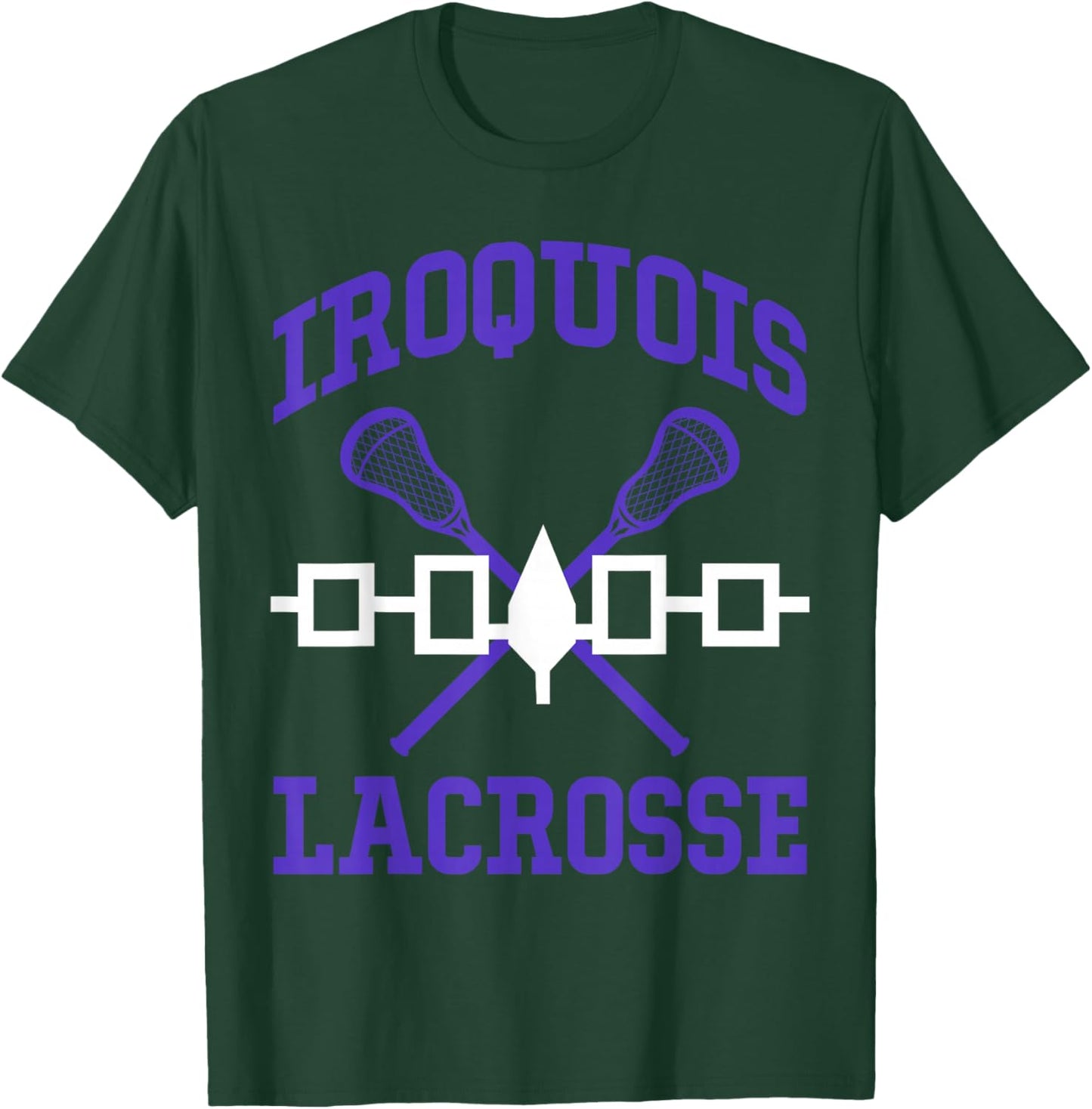 Iroquois Lacrosse Lax Sticks Iroquois Nation Flag T-Shirt - T-Shirt | Forest