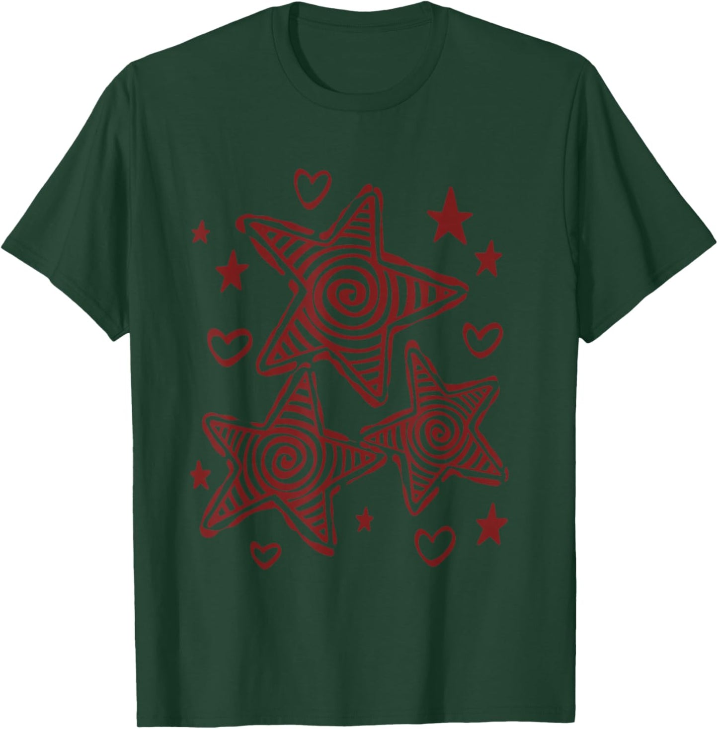 90s Y2K Star Trio Starry Sky T-Shirt - T-Shirt | Forest