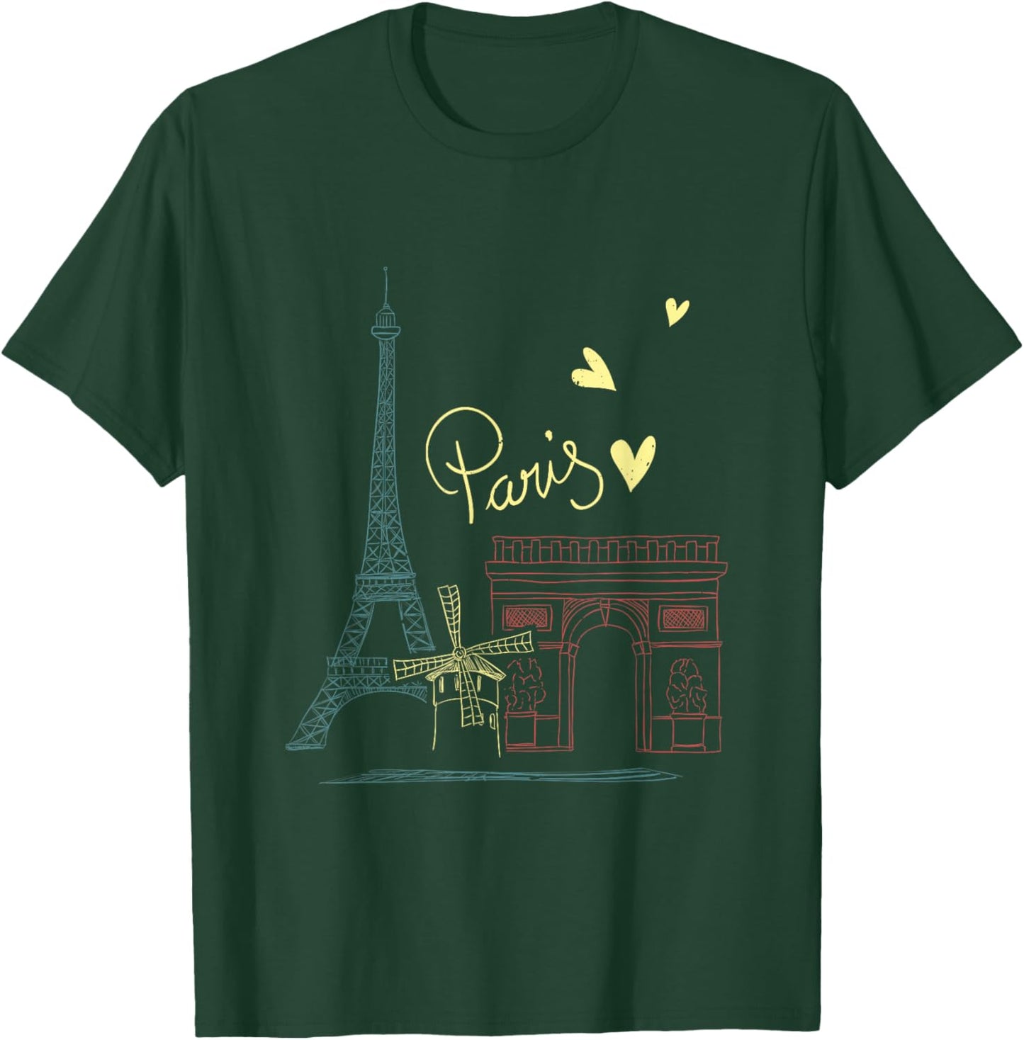 Paris Vacation France Holiday Eiffel Tower Love Paris T-Shirt - T-Shirt | Forest