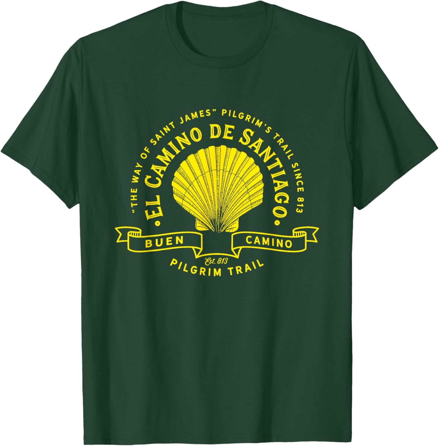 The Way of Saint James "Buen Camino" El Camino de Santiago T-Shirt - T-Shirt | Forest