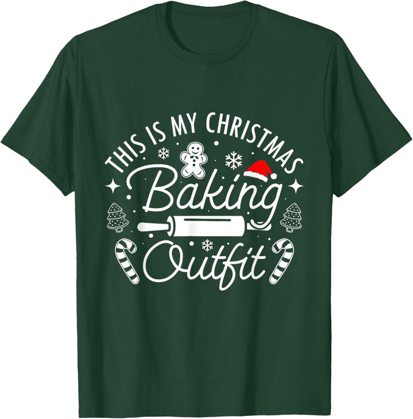 This Is My Christmas Baking Outfit Gingerbread Christmas T-Shirt - T-Shirt | Forest