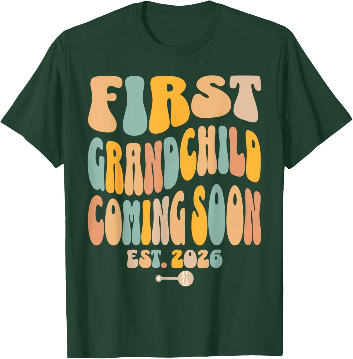 First Grandchild Coming Soon 2026 Baby Announcement T-Shirt - T-Shirt | Forest