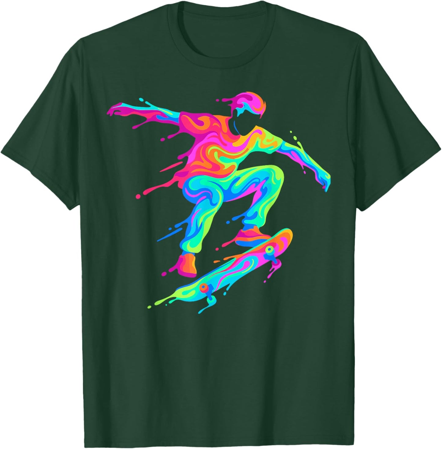 Skaters Skateboard Player Man Skater Child Boy T-Shirt - T-Shirt | Forest