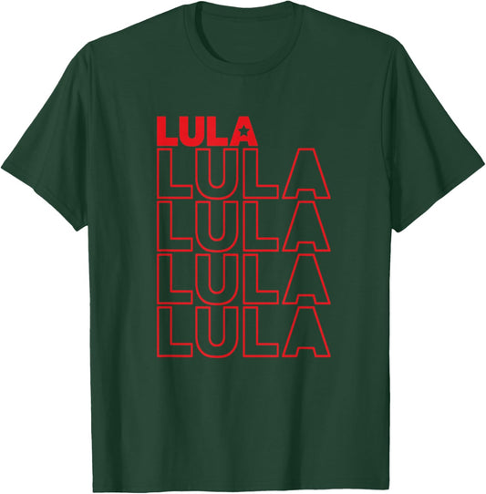 Lula 2026 President of Brazil Retro Style Typography Art T-Shirt - T-Shirt | Forest