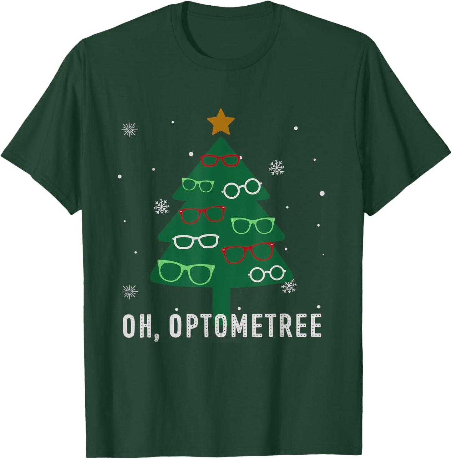 Oh Optometree Christmas Tree Optometry Student Eye Squad T-Shirt - T-Shirt | Forest